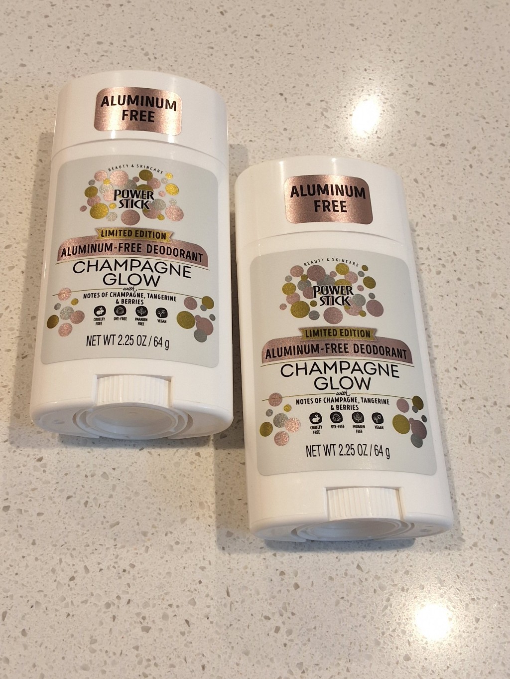 Power Stick Champagne Glow Aluminum Free Deodorant Bundle Of 2 Limited Edition
